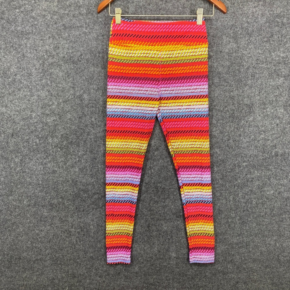 LuLaRoe Rainbow Dash Leggings Womens One Size OS Multi Color Striped High Rise